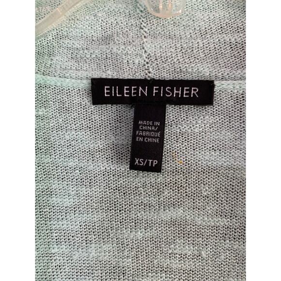 Eileen Fisher Mint Green Sz XS (Cotton Silk) Open Tunic Cardigan Sweater sku 397 - Picture 2 of 9